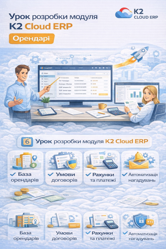 Швидка розробка в K2 Cloud ERP. Модуль Орендарі | K2 ERP — українська ...