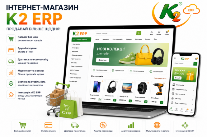 Інтернет-магазин K2 ERP 1 Інтернет-магазин K2 ERP