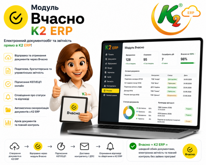 Модуль Вчасно K2 ERP 1 Модуль Вчасно K2 ERP
