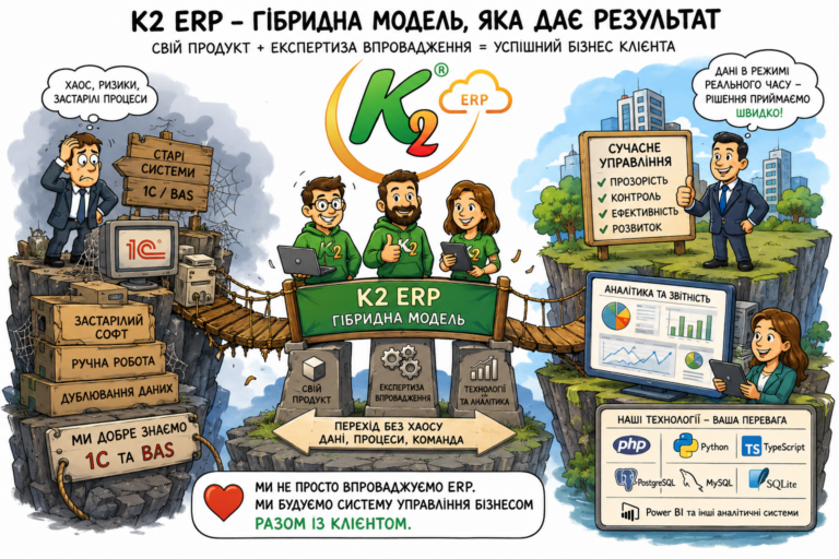Продуктова компанія, інтегратор чи гібридна модель: чому K2 ERP поєднує найкраще