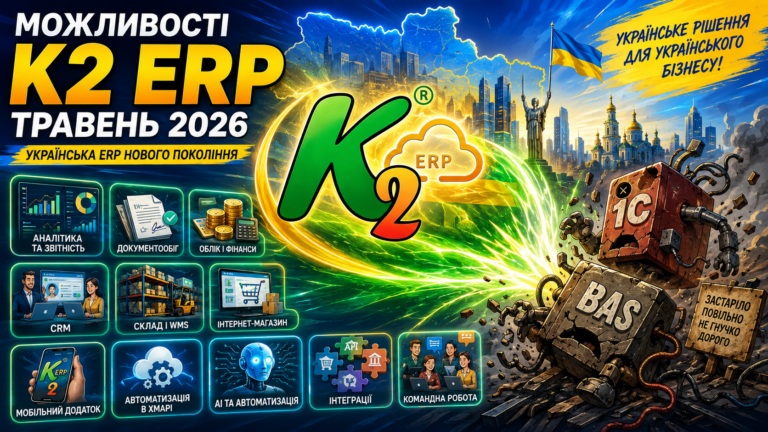 Можливості K2 ERP — травень 2026