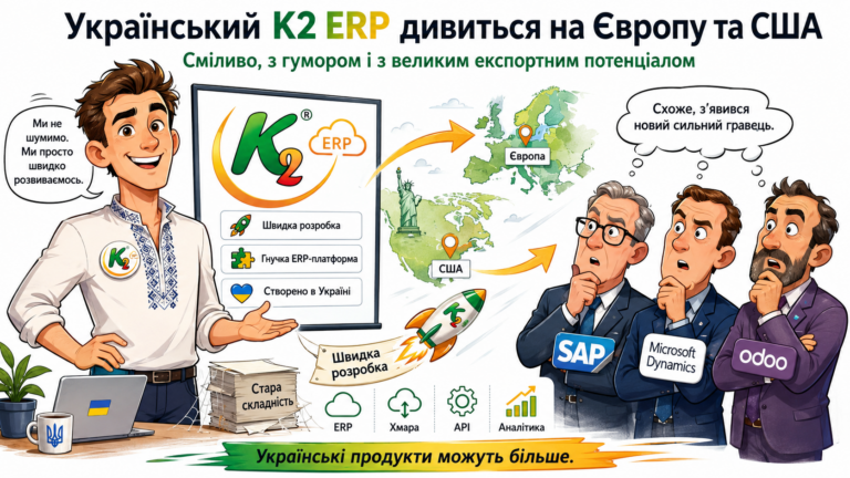 Український K2 ERP готується потіснити SAP, Microsoft Dynamics та Odoo в Європі й США
