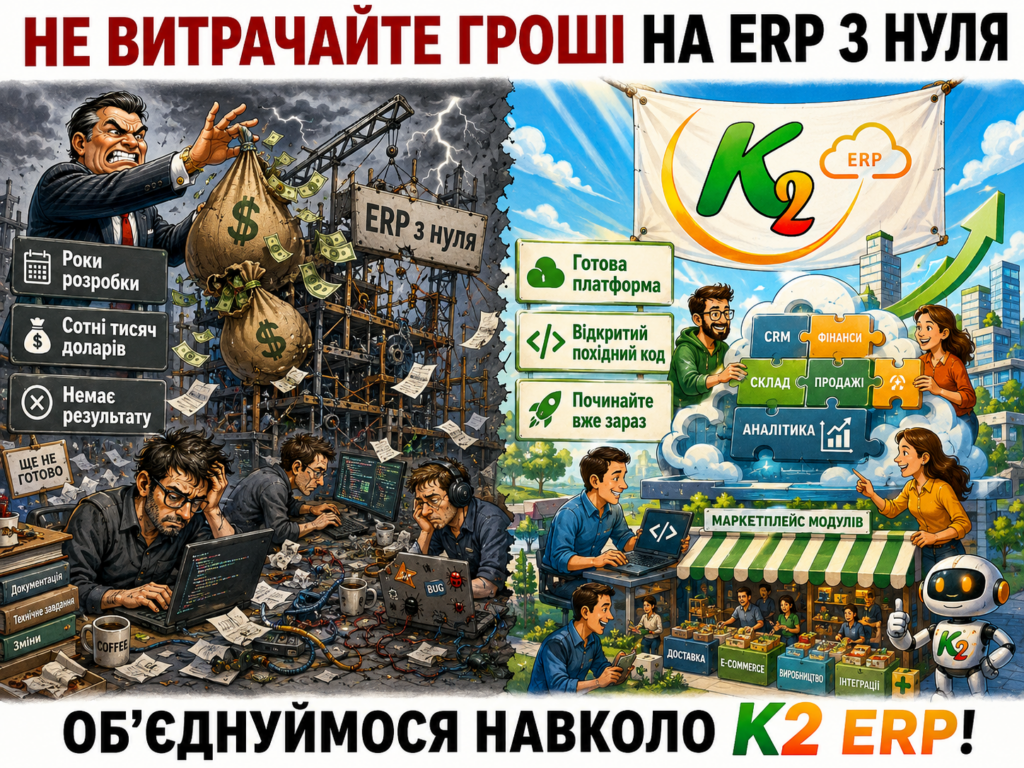 Не будуйте ERP з нуля. Будуйте бізнес на K2 ERP